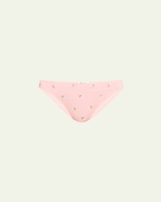 Whitney Floral-Embroidered Bikini Briefs